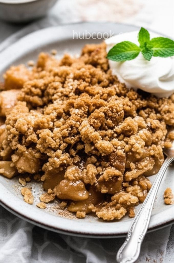 Apple Crumble with Halva Topping