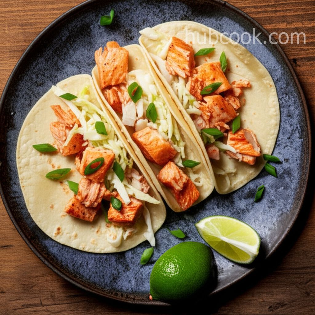 Salmon Fish Tacos with Asian Slaw