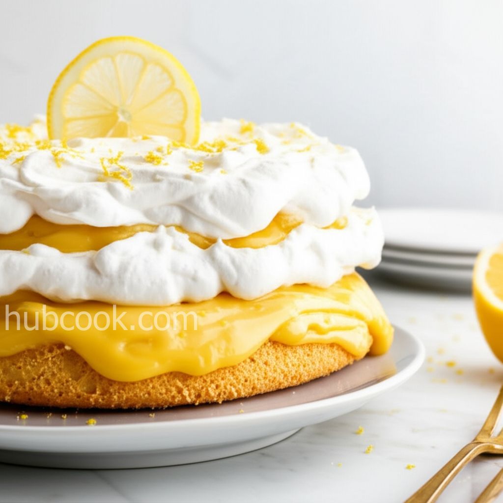 Lemon Meringue Cake with Lemon Curd Filling