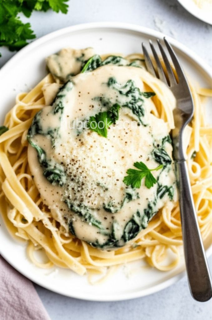 Lighter Fettuccine Alfredo with Greek Yogurt