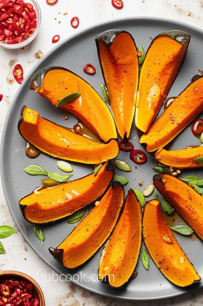 Roasted Pumpkin Wedges with Hot Honey